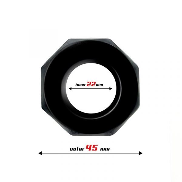 Anillo para el Pene Poligonal Súper Flexible 2.2 cm Negro - Imagen 2