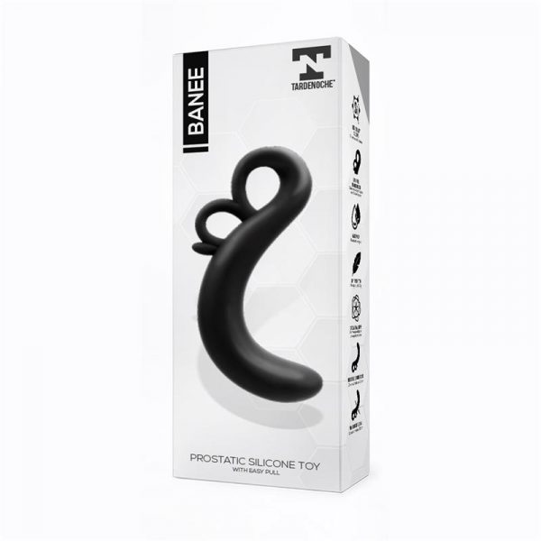 Banee Estimulador Prostático de Fácil Extracción Silicona Negro - Imagen 2