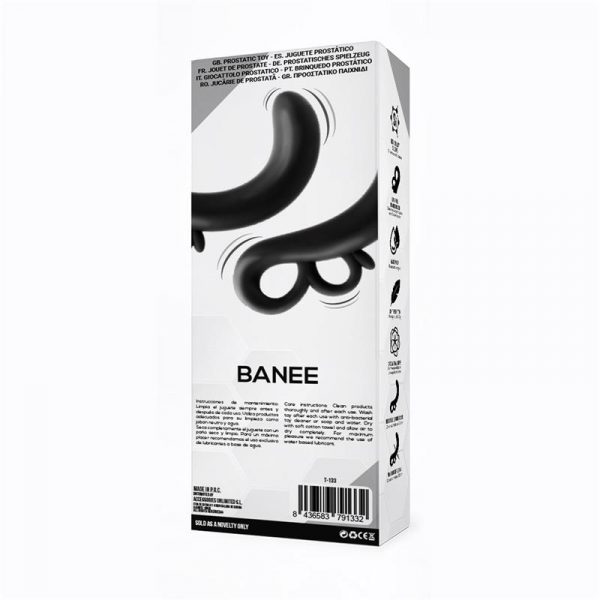 Banee Estimulador Prostático de Fácil Extracción Silicona Negro - Imagen 3