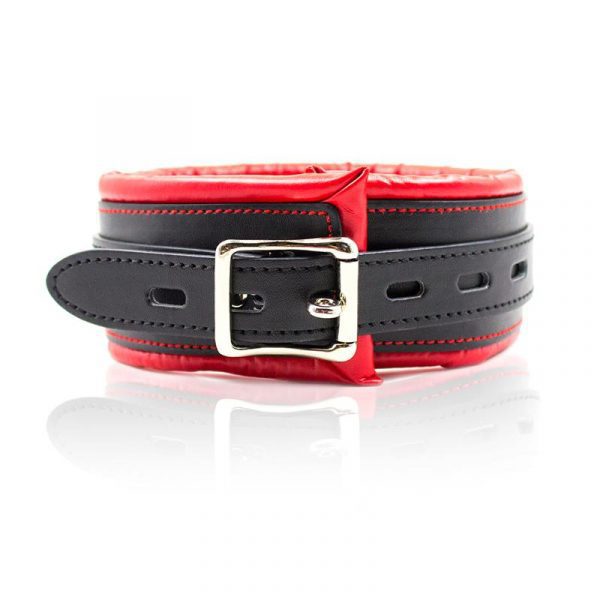 Collar con Correa de Metal e Interior Acolchado Negro/Rojo - Imagen 3