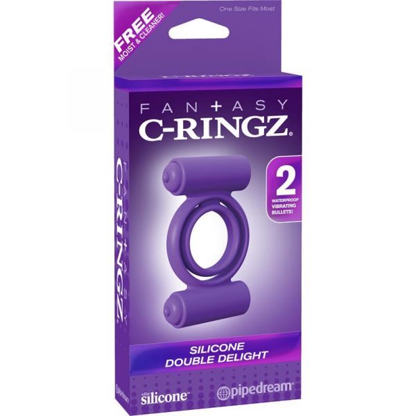 Fantasy C-Ringz Anillo Vibrador de Silicona Double Delight Púrpura - Imagen 2