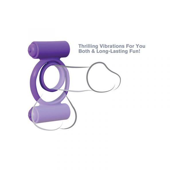 Fantasy C-Ringz Anillo Vibrador de Silicona Double Delight Púrpura - Imagen 3