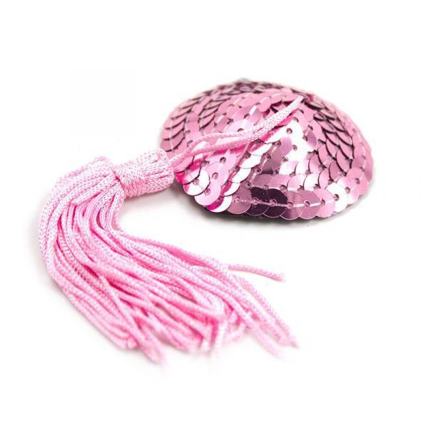 Pezoneras Autoadhesivas Forma de Corazón con Lentejuelas Rosa - Imagen 3
