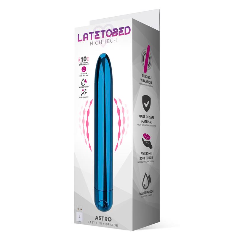 Astro Vibrador 10 Funciones 18.5 cm USB Azul - Imagen 5