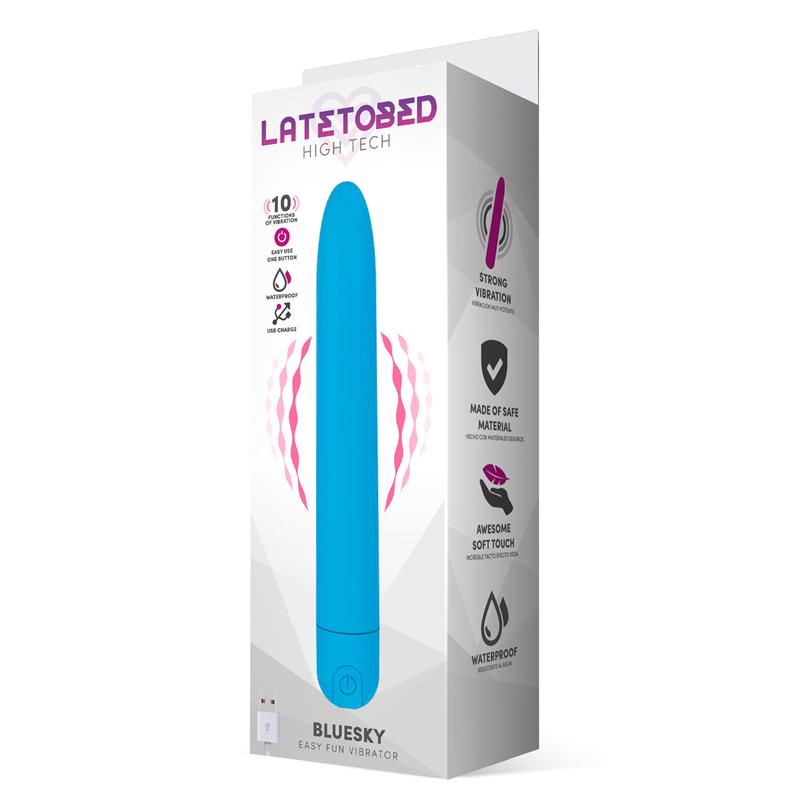 Bluesky Vibrador 10 Funciones 18,5 cm USB Azul Mate - Imagen 5