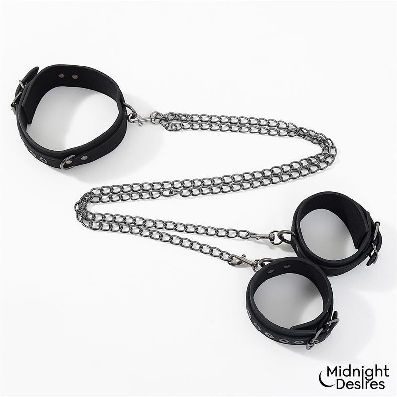 Collar con Esposas para Tobillos con Cadena - Imagen 2