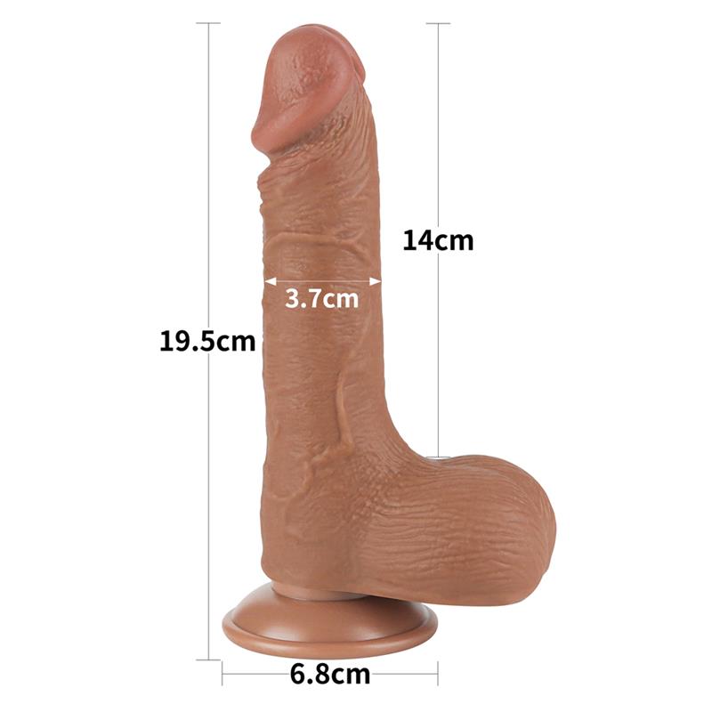 Dildo con Piel Retractil 7.5 Bronceado - Imagen 11