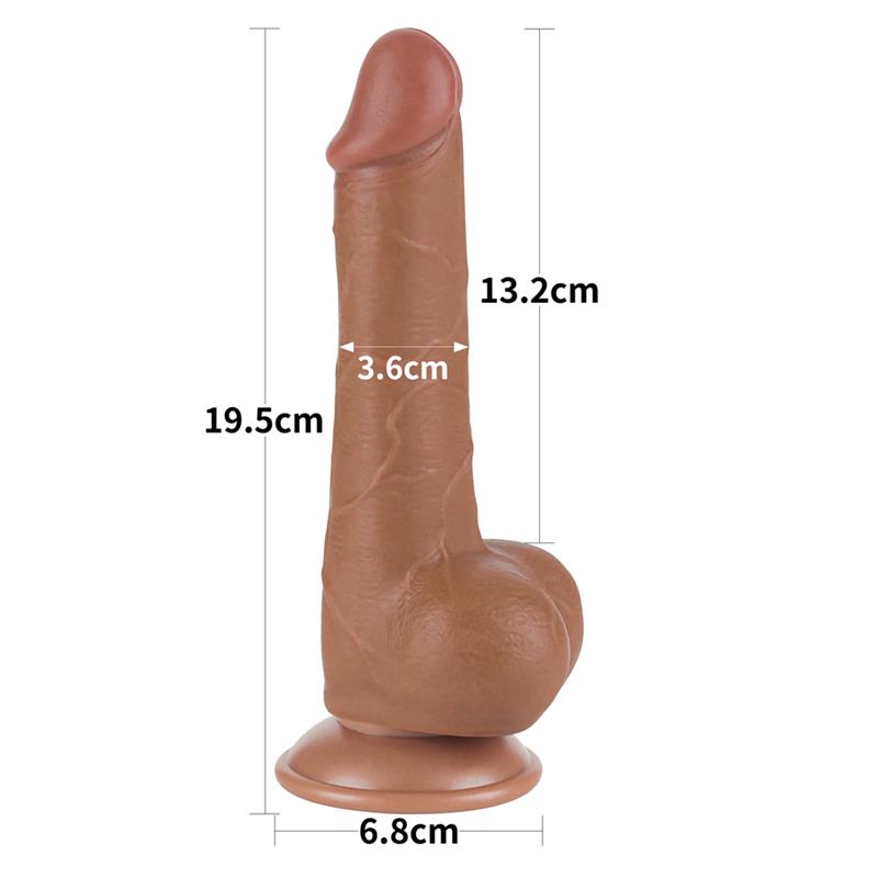 Dildo con Piel Retractil 7.5 Bronceado - Imagen 10