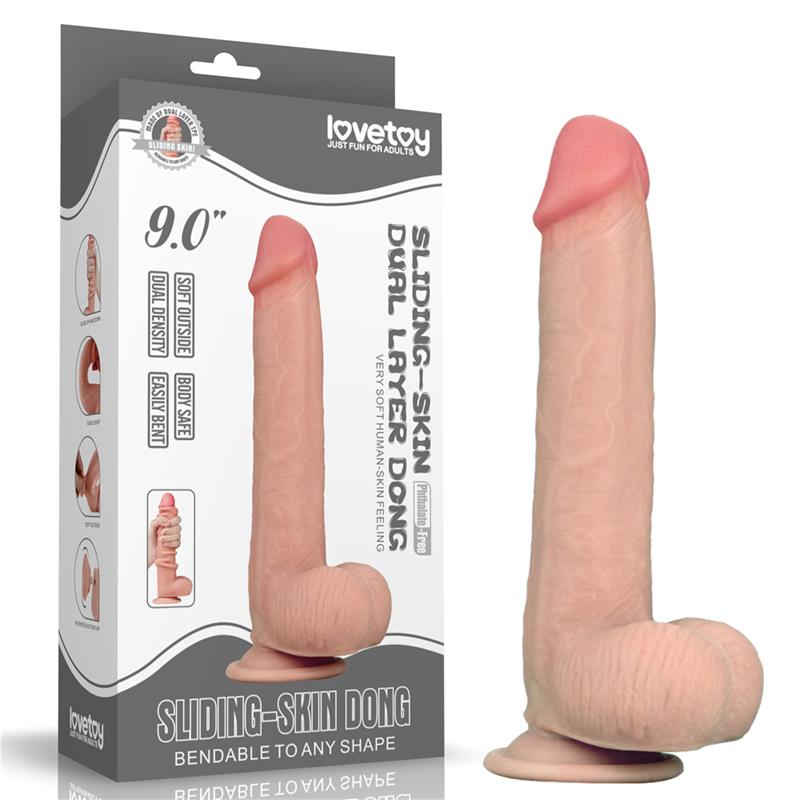 Dildo con Piel Retractil 9 Natural - Imagen 9