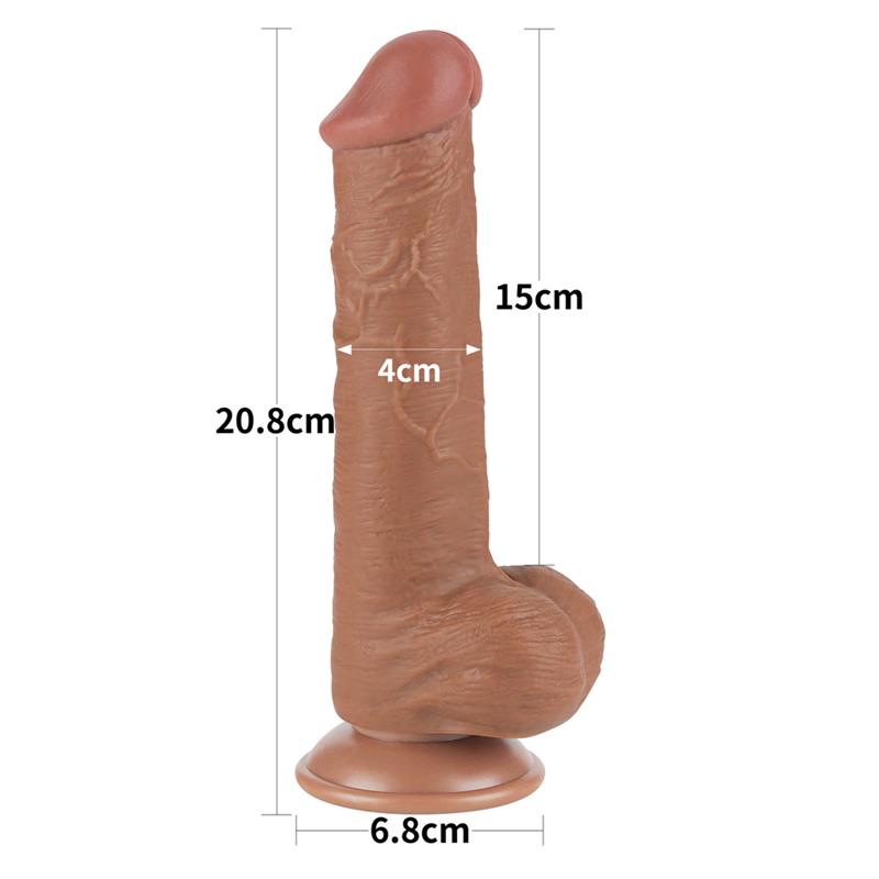 Dildo con Piel Retractil Skin 8 Bronceado - Imagen 10