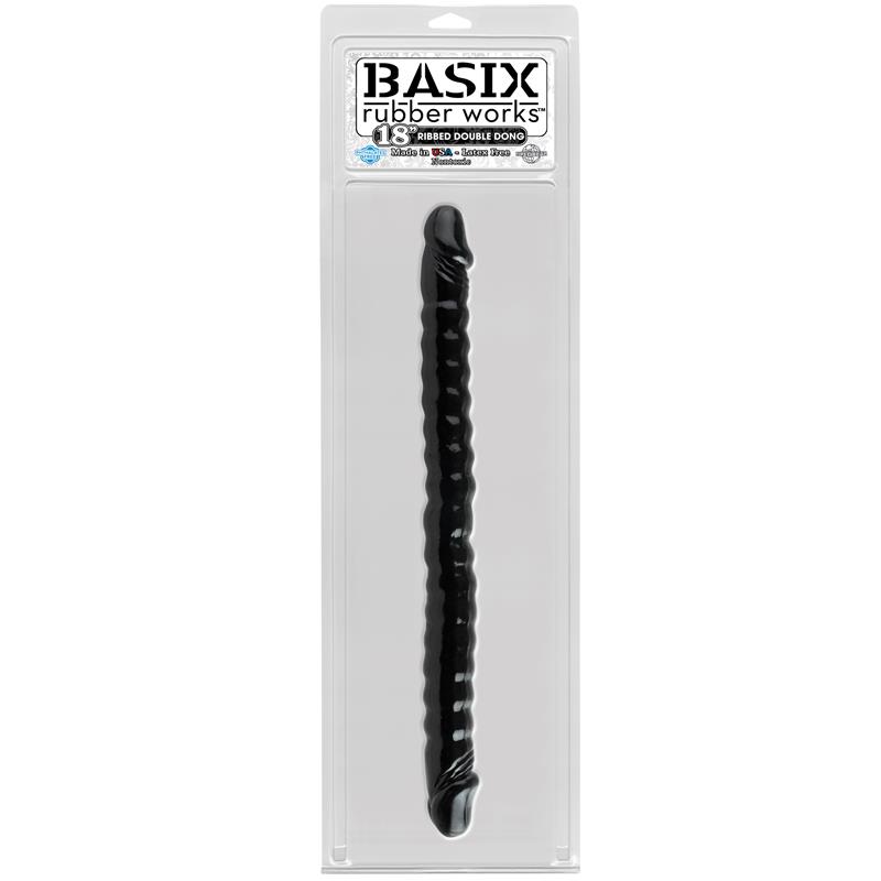 Dildo Doble 45,7 cm Negro - Imagen 2