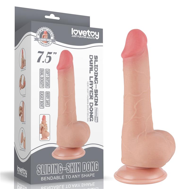 Dildo Dual Layer Piel Deslizante Retractil 7.5 - Imagen 13