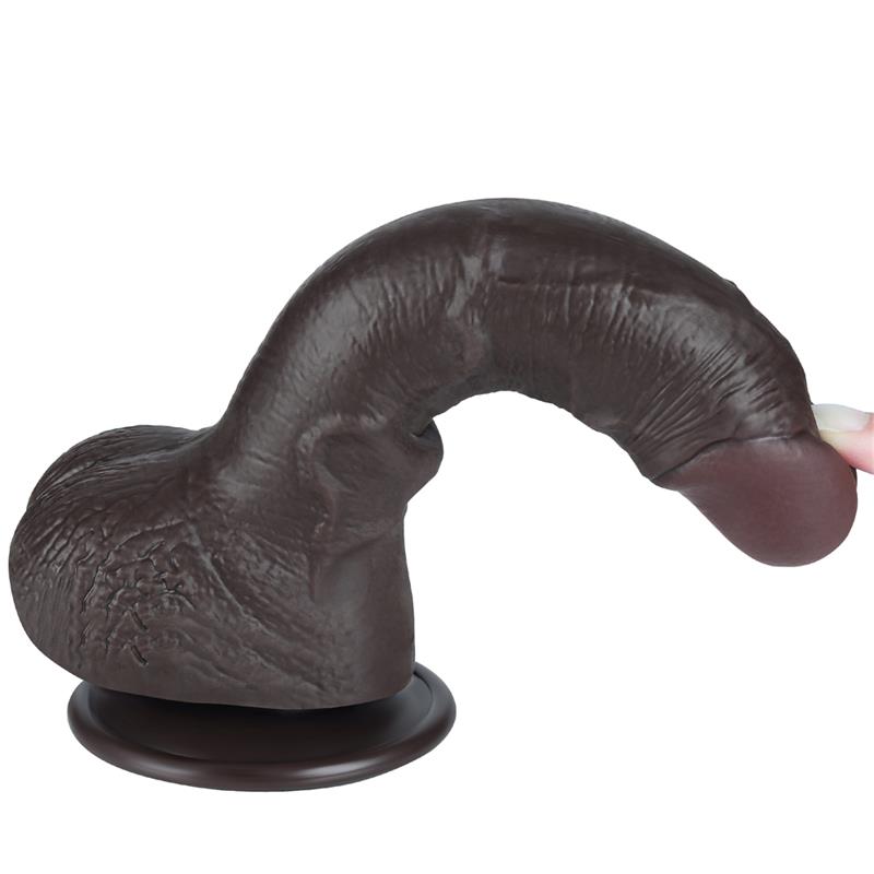 Dildo Dual Layer Piel Deslizante Retractil 7.5 - Imagen 4
