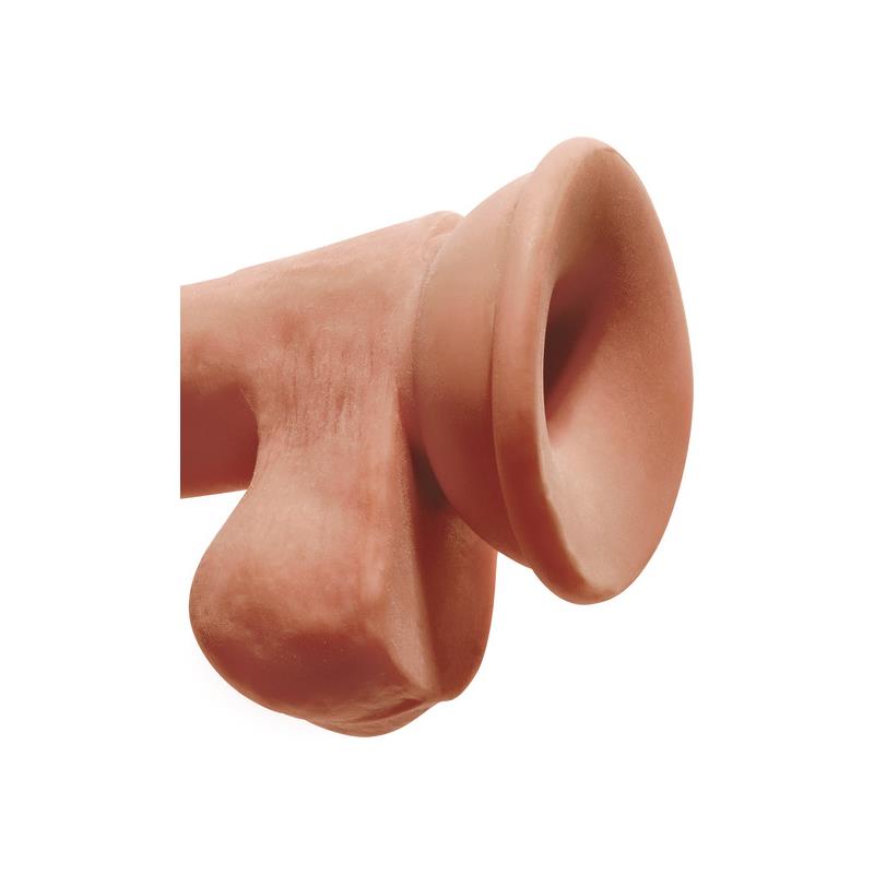 Dildo Triple Densidad con Testículos 6.5 Caramelo - Imagen 3