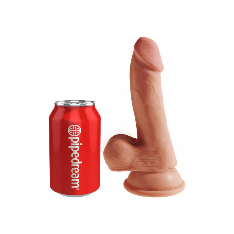 Dildo Triple Densidad con Testículos 6.5 Caramelo - Imagen 4