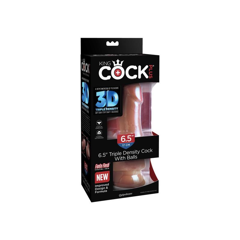 Dildo Triple Densidad con Testículos 6.5 Caramelo - Imagen 7