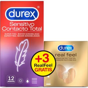 Duplo Preservativos Sensitivo Super Fino 12ud y Real Feel 3ud