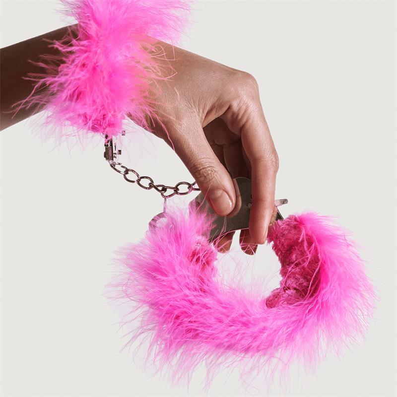 Esposas Metal con Plumas Rosa - Imagen 2