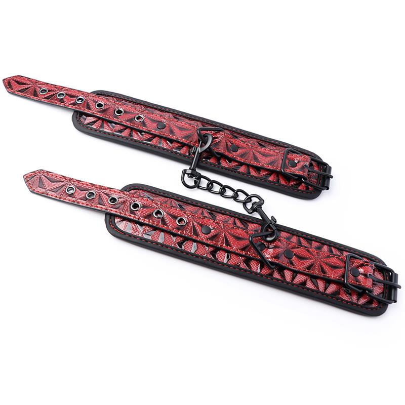 Esposas para Tobillos Acolchadas Ajustable Diamond Cuero Vegano - Imagen 6