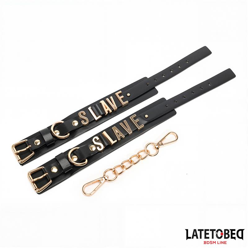 Esposas para Tobillos SLAVE con Cadena Dorada - Imagen 4