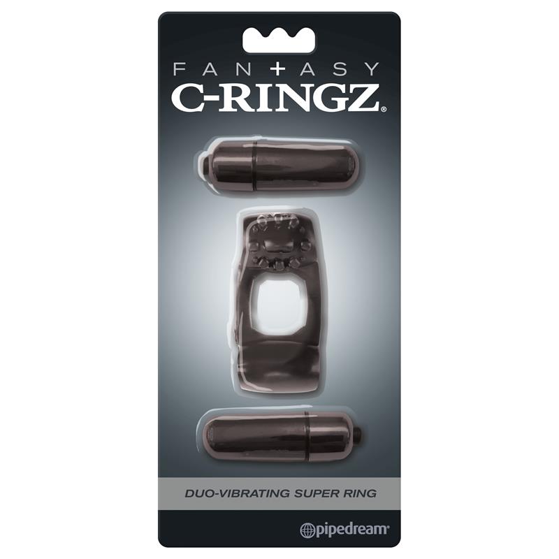 Fantasy C-Ringz Super Anillo Duo Vibrador Negro - Imagen 3