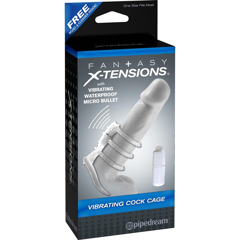 Fantasy X-tensions Correa de Pene Vibradora Anillada - Color Claro - Imagen 4