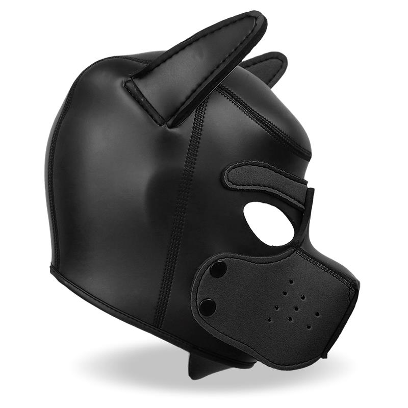 Hound Máscara de Perro Neopreno Hocico Extraíble Negro Talla Única - Imagen 4