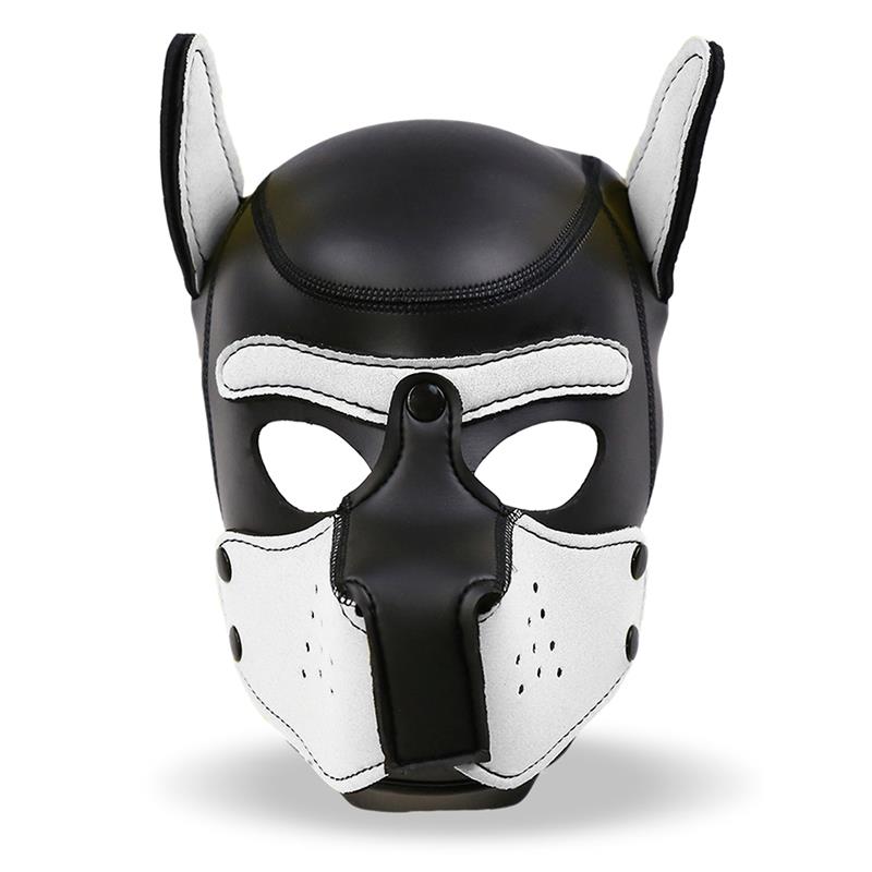Hound Máscara de Perro Neopreno Hocido Extraíble Negro/Blanco Talla Única - Imagen 3