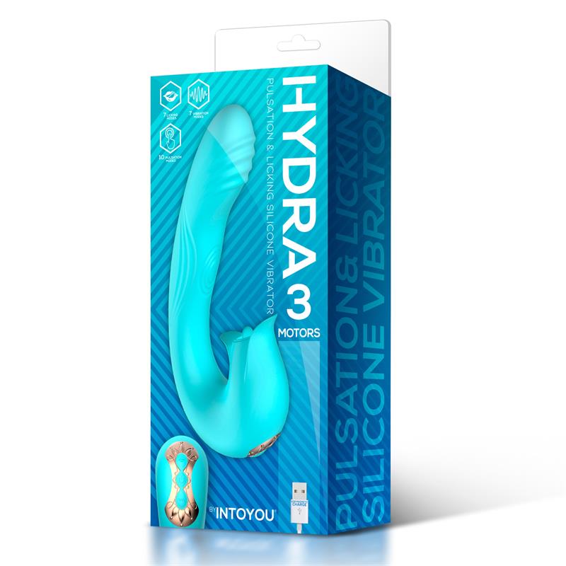 Hydra Vibrador con Pulsación y Lengua Estimuladora de Clítoris 3 Motores USB - Imagen 6
