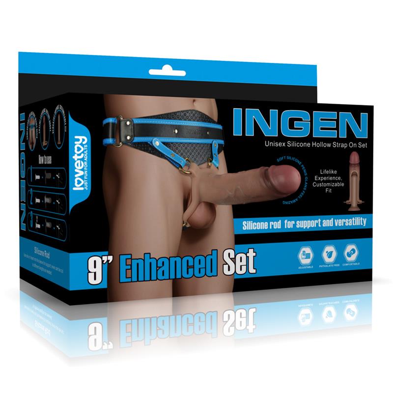 Ingen Arnés Ajustabe con Dildo Hueco 9 Enhanced Set XS/S/M