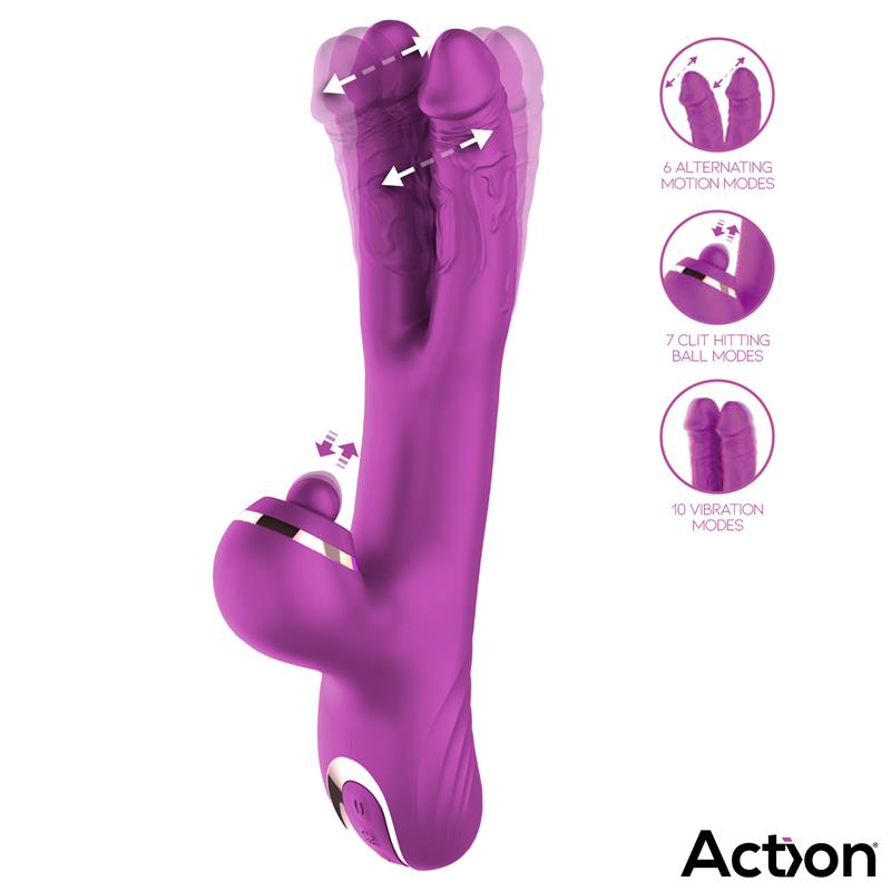 Nico Vibrador con Dildos Alternantes y Bola Percutora 4 Motores - Imagen 2