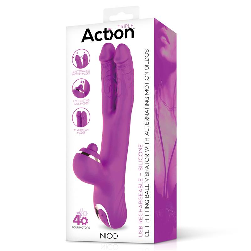 Nico Vibrador con Dildos Alternantes y Bola Percutora 4 Motores - Imagen 9