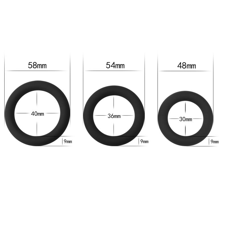 Pack de 3 Anillos para el Pene Power Plus Negro - Imagen 5