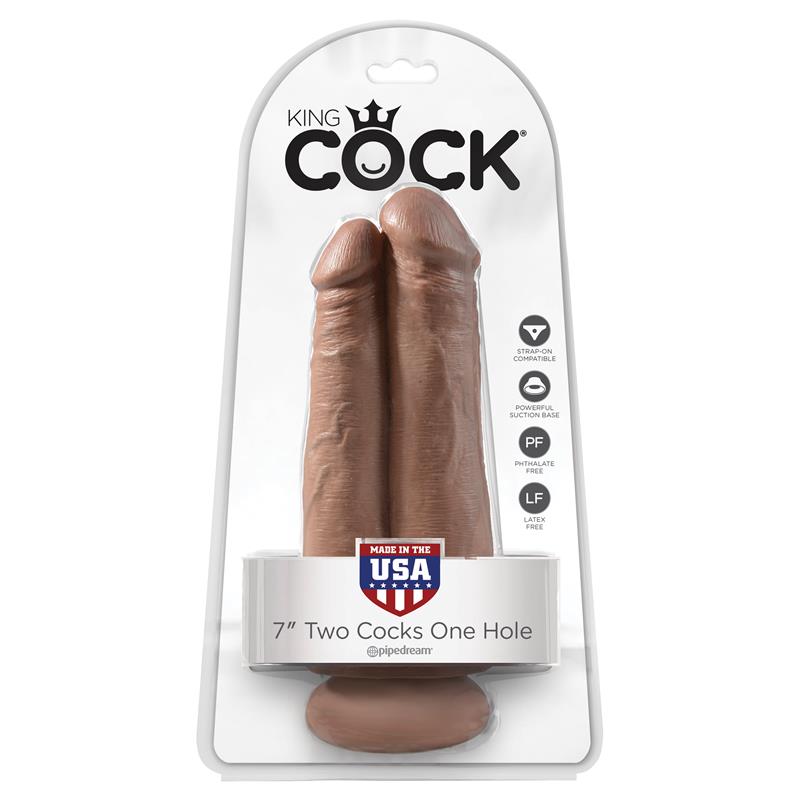 Pene Doble Two Cocks One Hole Bronceado 7 - Imagen 2