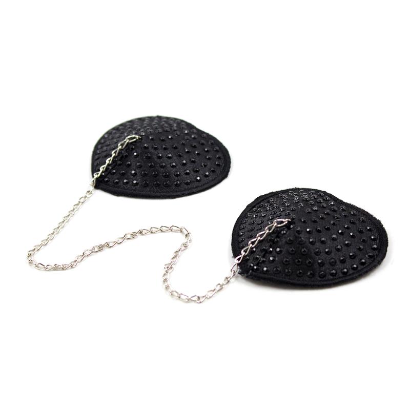Pezoneras con Cadena de Metal Negro - Imagen 2