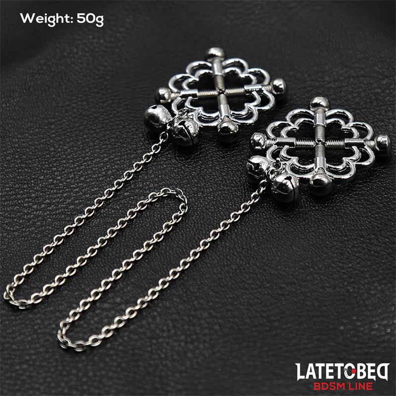 Pinzas de Metal para Pezones Cadena y Cascabeles - Imagen 2