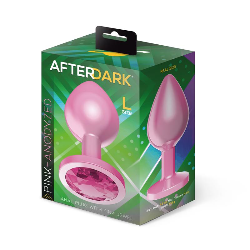 Plug Anal Anodizado Rosa con Rosa Talla L - Imagen 4