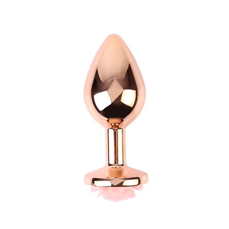 Plug Anal con Joya de Rosa Color Rose Talla M - Imagen 2