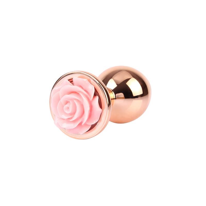 Plug Anal con Joya de Rosa Color Rose Talla M - Imagen 3