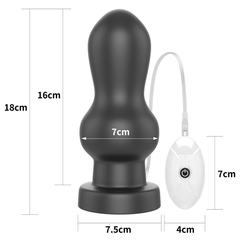 Plug Anal con Vibración King Sized 7 Negro - Imagen 9