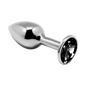 Plug Anal de Metal con Joya Negro Talla L