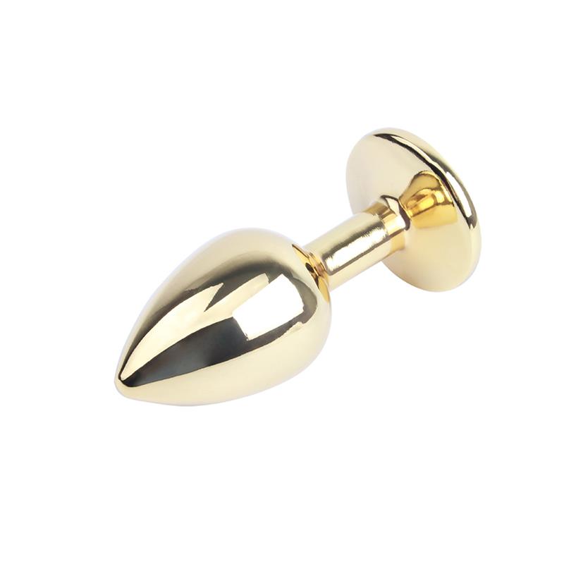 Plug Anal Dorado con Gema Azul - Imagen 3