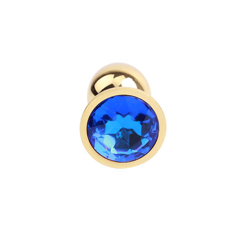 Plug Anal Dorado con Gema Azul - Imagen 4