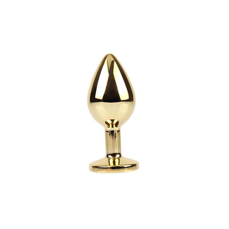 Rosy Gem Plug Anal Dorado con Joya Talla M - Imagen 2