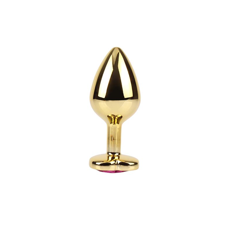 Rosy Heart Plug Anal dorado con Joya Talla M - Imagen 2