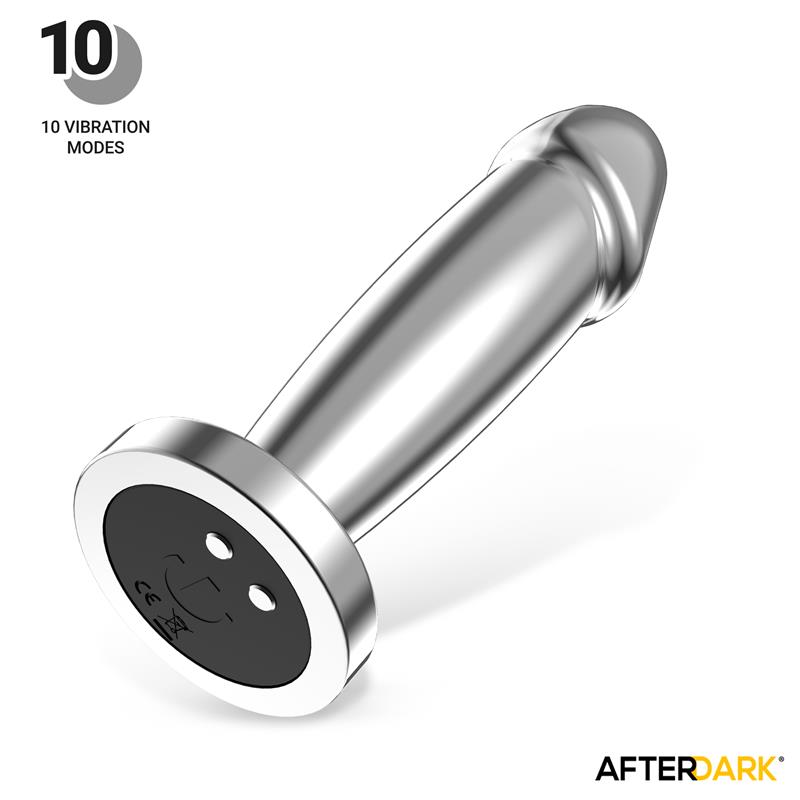 Sarmy Plug Anal Cromado con Vibración USB Magnético Talla M - Imagen 2