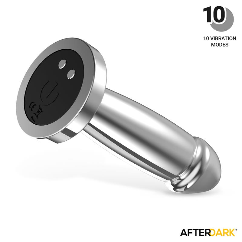 Sarmy Plug Anal Cromado con Vibración USB Magnético Talla M - Imagen 4