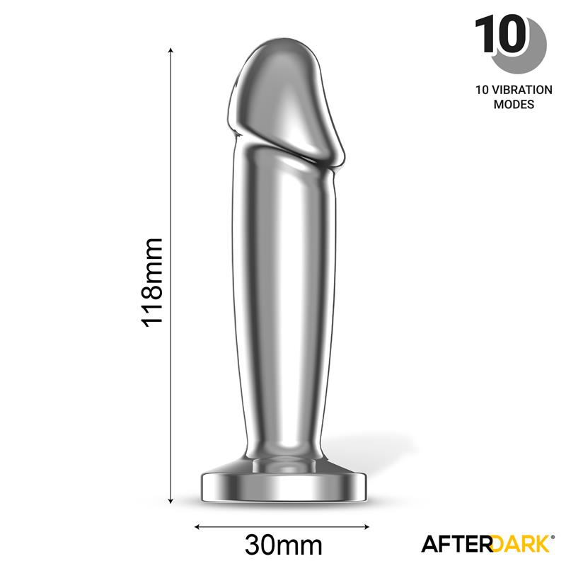 Sarmy Plug Anal Cromado con Vibración USB Magnético Talla M - Imagen 10