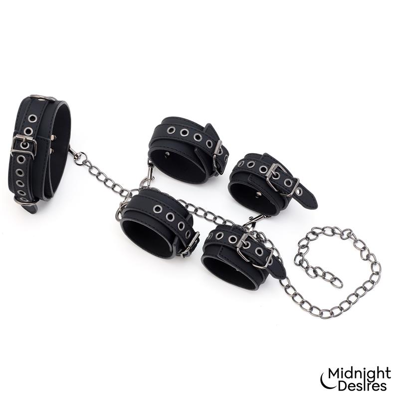Set de Restricciones con Collar y Esposas - Imagen 3