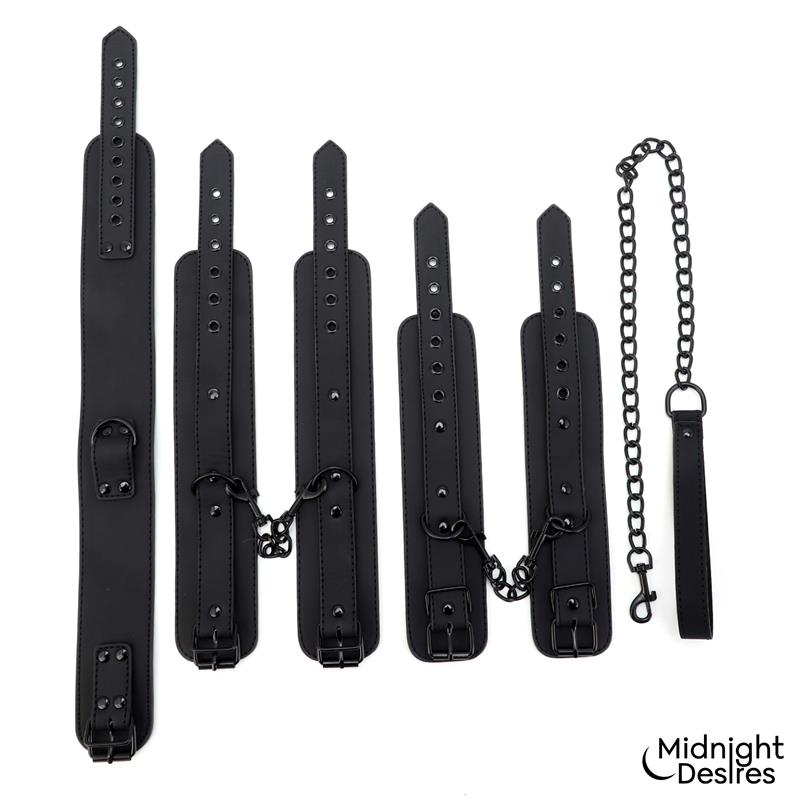 Set de Restricciones con Esposas y Collar con Correa - Imagen 6